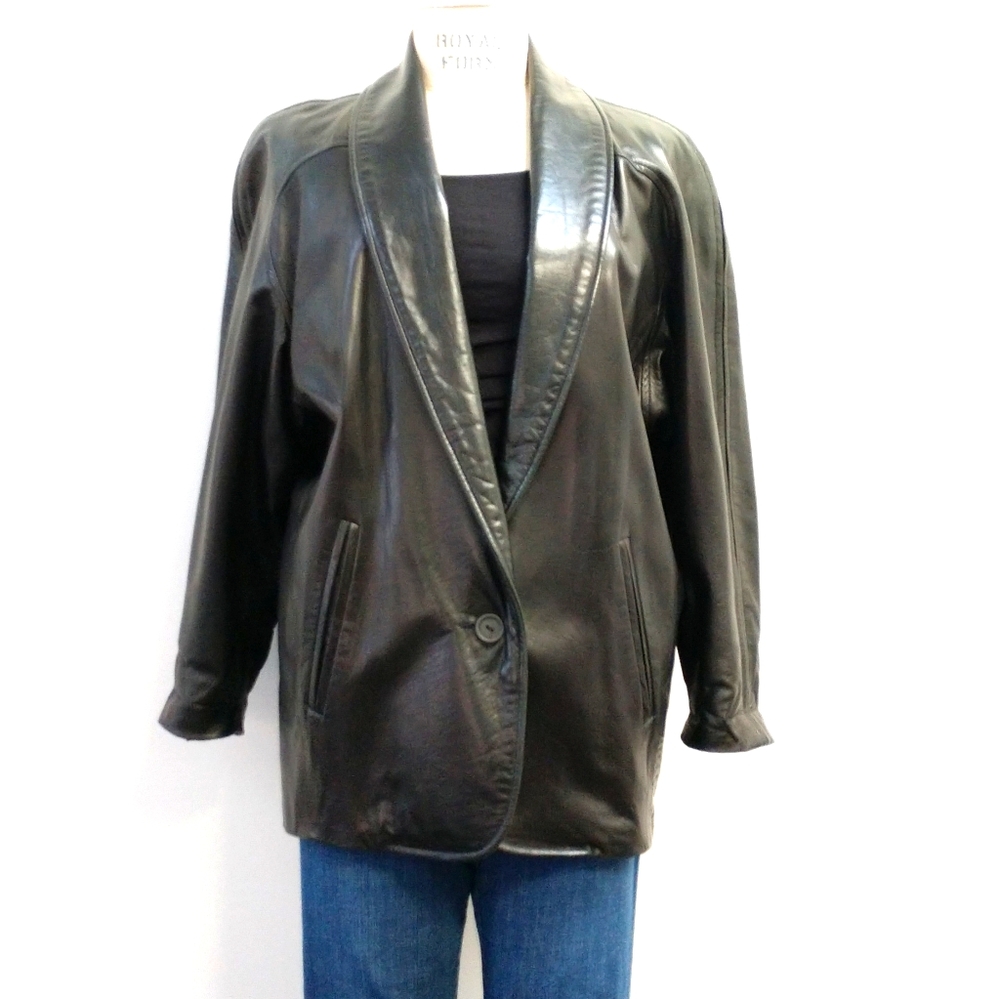 Vintage Vakko 1980s Black Leather Jacket